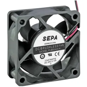 SEPA PLB60A24SE16A Axiallüfter 24 V/DC 36.7 m³/h (L x B x H) 60 x 60 x 25 mm (60 mm, 1x), PC Lüfter, Schwarz