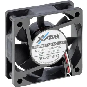 X-Fan X Fan lüfter RDH6025B 24 V/DC (60 mm, 1x), PC Lüfter, Schwarz