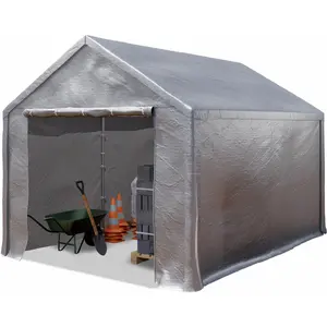 TOOLPORT Lagerzelt 3x4 m Zelthalle Unterstand Zeltgarage PE Plane 350 N wasserdicht in grau günstig