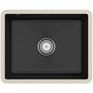 Villeroy & Boch 331001R7 Subway 60 SU Keramikspüle Unterbau Unterschrankbreite ab 60 cm Pure Black Handbetätigung - inkl. günstig