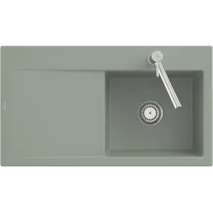 Villeroy & Boch 335101R8 Subway Style 50 Keramikspüle Einbau Unterschrankbreite ab 50 cm Morning Green CeramicPlus Keramik Handbetätigung - inkl. günstig