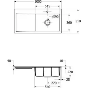 Villeroy & Boch 336101R8 EB-SP Subway Style 60 1000x510mm günstig