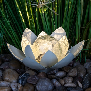 LED Solar Lotusblüte - ca. 25 x 11 cm - Garten Deko Leuchte