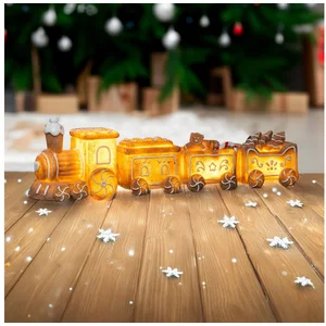 Spetebo LED Dekofigur Motiv Lebkuchenzug mit 3 Wagons, 4-teilig, LED w...