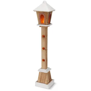 Spetebo LED Dekofigur Holz Laterne mit 23 LED in warm weiß 75 cm, 1 St...