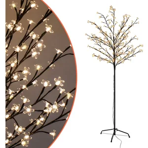 Spetebo LED-Dekofigur Kirschblüten Baum für Außen mit 180 LED Blüten (...