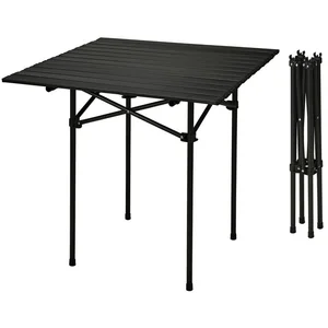 Spetebo Campingtisch Klapptisch schwarz mit Tragetasche - mit einrollb... günstig