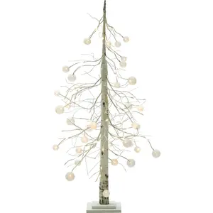 BELIANI Outdoor LED Weihnachtsbeleuchtung Weiß Kunststoff 122 cm in Ba...