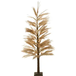 BELIANI Outdoor LED Weihnachtsbeleuchtung Beige Kunststoff 190 cm in B...