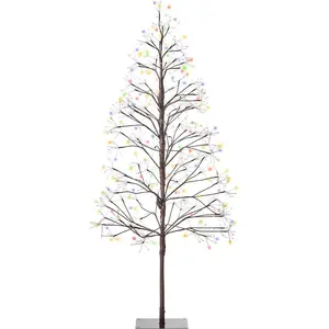 BELIANI Outdoor LED Weihnachtsbeleuchtung Braun PVC u. Metall 150 cm i...