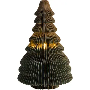 BELIANI LED Weihnachtsbaumfigur Grün aus Wabenpapier mit Beleuchtung 3...