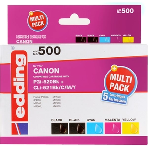 edding Tintenpatrone EDD-500 Multipack Canon PGI-520+CLI-521 günstig