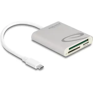 Delock Card Reader USB Type-C (USB-C), Speicherkartenlesegerät, Grau