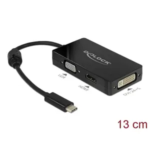 Delock Externer Videoadapter - USB-C - DVI, HDMI, VGA schwarz günstig