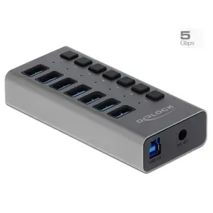 Delock Externer SuperSpeed USB Hub mit 7 Ports + Schalter