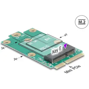 Delock 64338 Adapter Mini PCIe Stecker> M.2 Key E Slot (64338), Kontrollerkarte