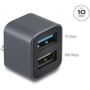 Delock Mini USB Hub USB Type-C  Stecker zu 1 x USB 10 Gbps USB Typ-A