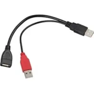 USB 2.0 Y-Kabel, USB-A Stecker + USB-A Stecker > USB-A Buchse