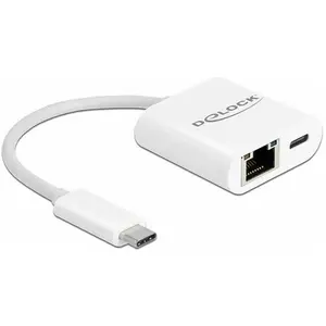 Delock 65402 (USB-C, RJ45 (1x)), Netzwerkadapter, Weiss günstig