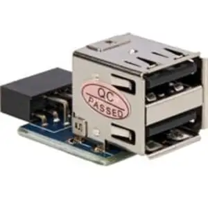 USB 2.0 Adapter, 9 Pin Header > 2x USB-A Buchse