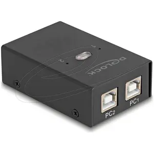 Delock USB 2.0 Switch für 2 PC an 4 Geräte, Switch Box