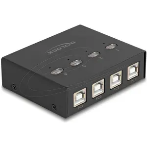 Delock USB 2.0 Switch für 4 PC an 4 Geräte, Switch Box