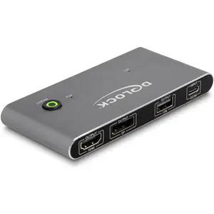 Delock USB-C  KVM Switch zu HDMI und DisplayPort 8K MST mit USB 2.0, K...