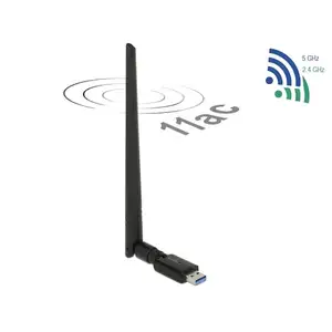 Delock USB 3.0 Dualband WLAN Stick 867 + 300 Mbps mit externer Antenne