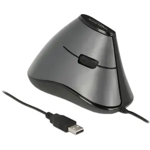 DeLOCK 12527, rechts, Optisch, USB Typ-A, 800 DPI, Schwarz, Grau