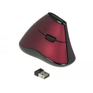 DeLOCK 12528, rechts, Optisch, RF Wireless, 1000 DPI, Schwarz, Rot
