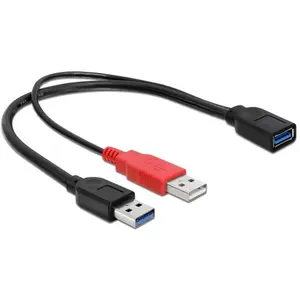 DeLOCK USB 3.2 Gen 1 Y-Kabel, USB-A Stecker + USB-A Stecker > USB-A Buchse
