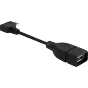 USB 2.0 Adapter, Micro USB Stecker 90° > USB-A Buchse