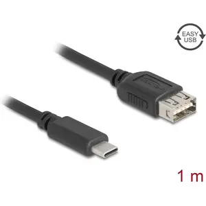 Delock USB 2.0 Kabel USB Type-C Stecker zu EASY USB Typ-A Buchse 1 m (1 m, USB 2.0), USB Kabel günstig
