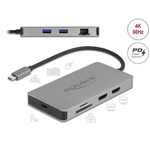 Delock USB Type-C  Dockingstation 4K - Dual HDMI MST / USB 3.2 SD / LA...