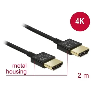 Delock Kabel High Speed HDMI mit Ethernet 4K, 2m, Slim High Quality günstig
