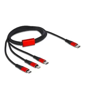 DeLOCK USB Ladekabel, USB-C Stecker > Micro-USB + USB-C + Lightning Stecker