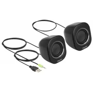 DeLOCK Mini Stereo PC Lautsprecher mit 3,5 mm Klinkenstecker und USB S...
