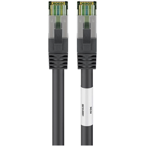 Goobay RJ45 (CAT 6A, 500 MHz) Patchkabel mit CAT 8.1 S/FTP Rohkabel, Schwarz, 20 m, LSZH halogenfrei, 99,9% OFC-Kupfer AWG 24