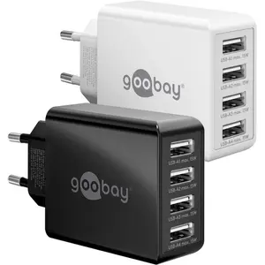 Goobay 30 W USB-A Multiport-Ladegerät weiß, 4x USB-A-Anschlüsse günstig