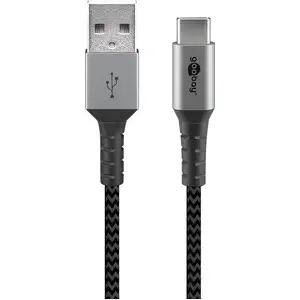Goobay USB-C auf USB-A mit Metallsteckern, grau, 1m günstig