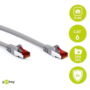Goobay CAT 6 Patchkabel, S/FTP (PiMF), Grau 10m