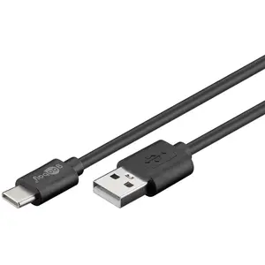 Goobay USB 2.0 Kabel USB-C  auf USB A, schwarz, 1 m (1 m, USB 2.0), USB Kabel günstig