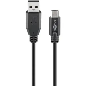 Goobay USB 2.0 Kabel USB-C  auf USB A, schwarz, 3 m (3 m, USB 2.0), USB Kabel günstig