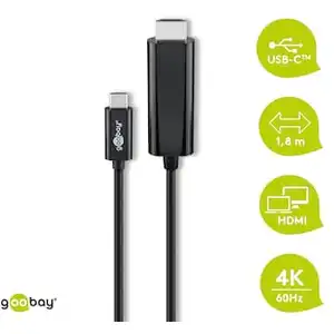 Goobay USB 3.1 Type-C  zu HDMI  Adapterkabel 4k@60Hz [1,8m schwarz] günstig