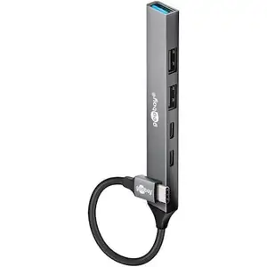 Goobay Slim 5-Port USB-Hub, USB-C  auf USB-C /USB-A, 5 Gbit/s