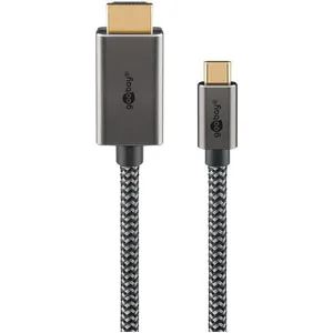 goobay USB-C/HDMI Kabel 2m silber, schwarz