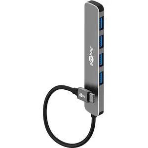 Goobay Slim 4-Port USB-Hub, USB-C  auf USB-A, 5 Gbit/s