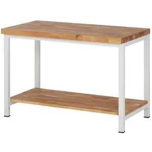 RAU, Werkbank + Arbeitsbock, Werkbank mit Ablageboden Buche Breite 1250 mm (125 cm, 70 cm)