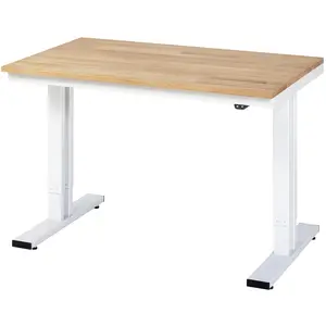 RAU, Werkbank + Arbeitsbock, Arbeitsplatz, höhenverstellbar (125 cm, 80 cm)