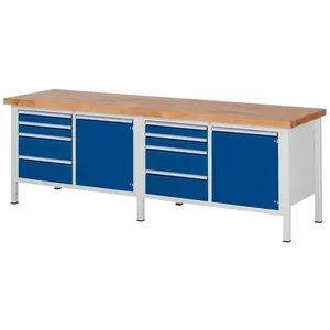 RAU, Werkbank + Arbeitsbock, Werkbank Serie 8470 (250 cm, 70 cm)